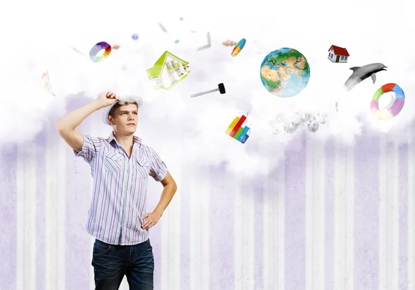 Man in dreaming about future — Stock Photo, Image