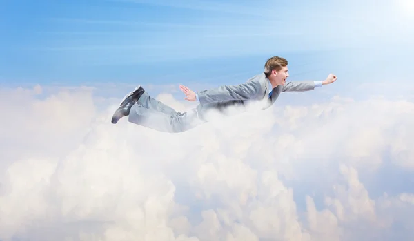 Létající podnikatel — Stock fotografie