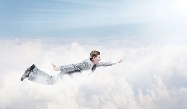 Létající podnikatel — Stock fotografie