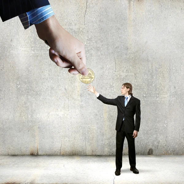 Businessman getting one cent — Stock Photo, Image