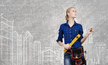 genç kadın makinist