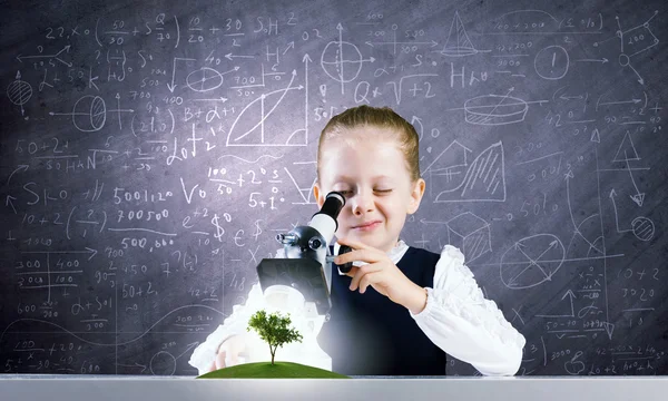 School girl at lesson — Stock Photo, Image