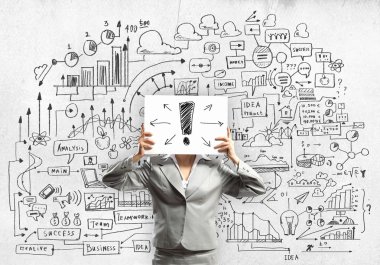 iş kadını ile kağıt