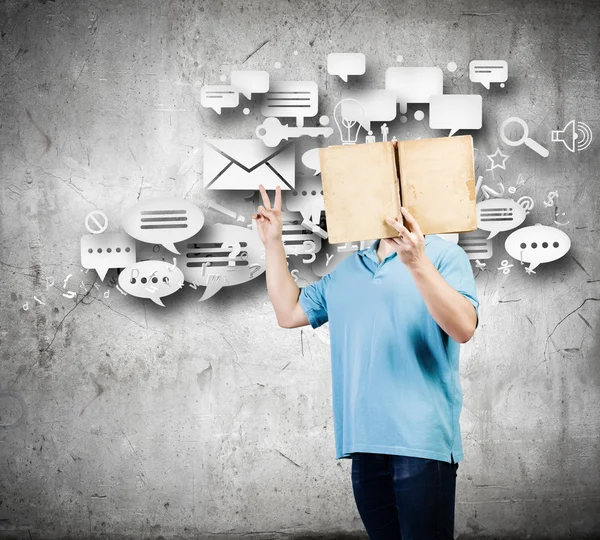 Man with opened book — Stock Photo, Image