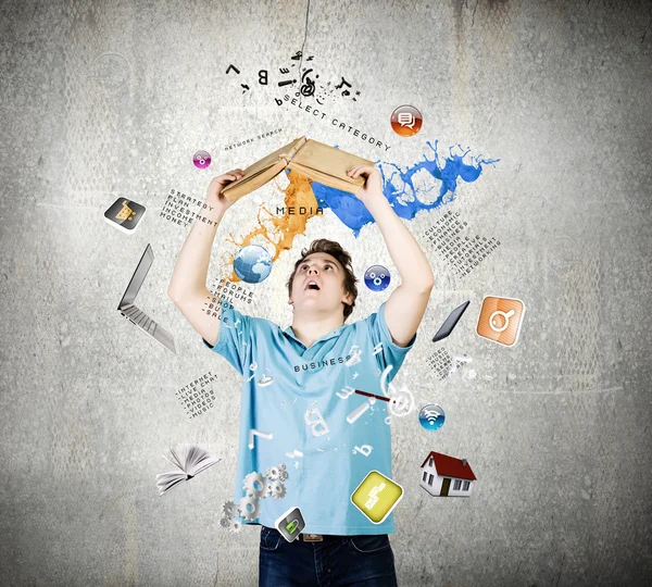 Man with book — Stock Photo, Image