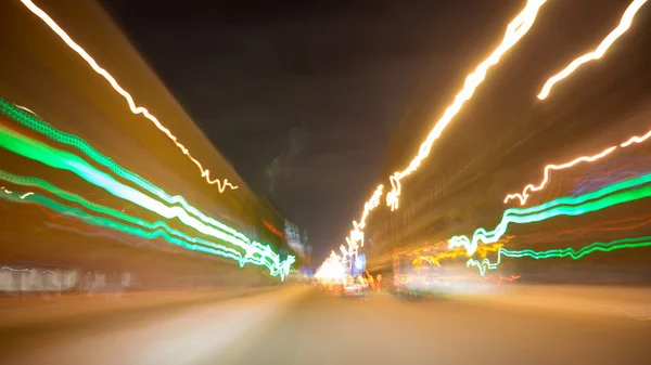 City lights and moving cars — Stock Photo, Image