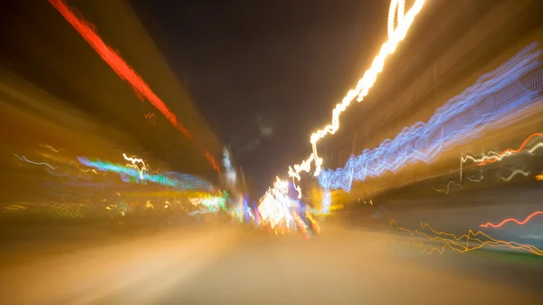 City lights and moving cars — Stock Photo, Image