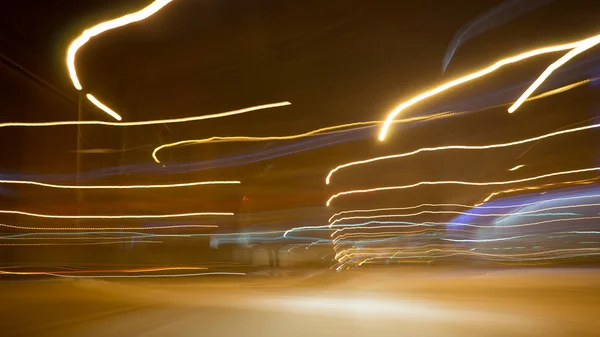 City lights and moving cars — Stock Photo, Image