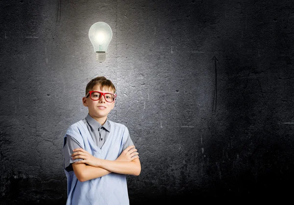 Schoolboy having idea — Stock Photo, Image