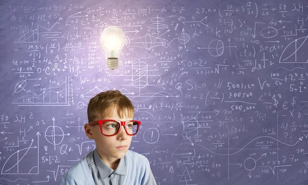 Schoolboy having idea — Stock Photo, Image