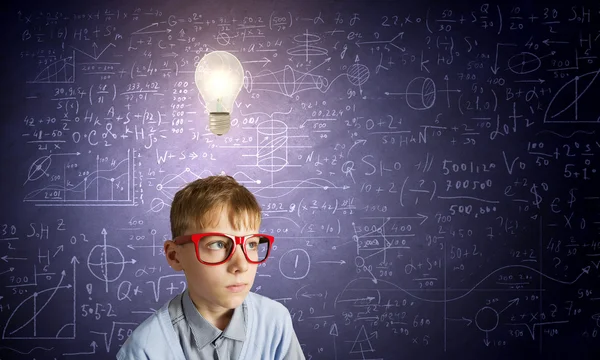 Schoolboy having idea — Stock Photo, Image