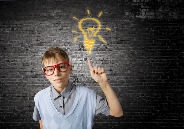 Schoolboy having idea