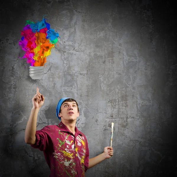 Man painter having idea — Stock Photo, Image