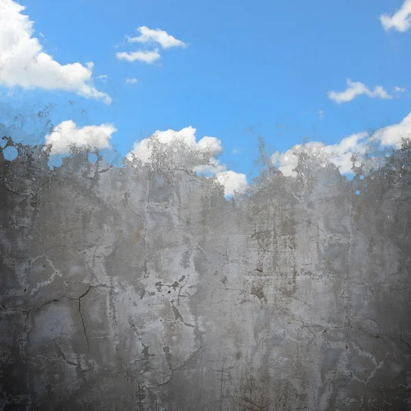 Cement wall painted like sky — Stock Photo, Image