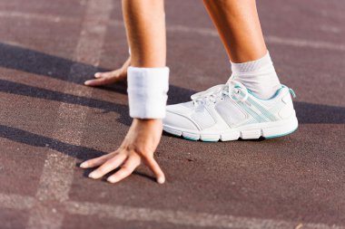 Spor kadın başlangıç poz