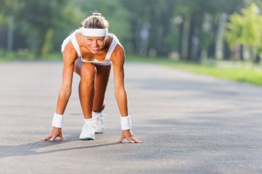 Spor kadın başlangıç poz