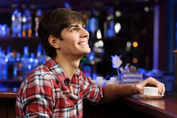 Handsome man at bar — Stock Photo, Image