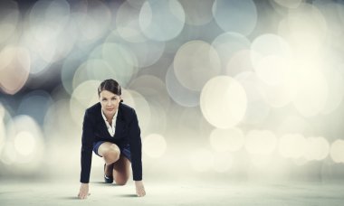 iş kadını koşmaya hazır