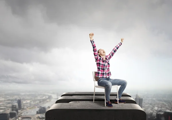 Woman celebrating success — Stock Photo, Image