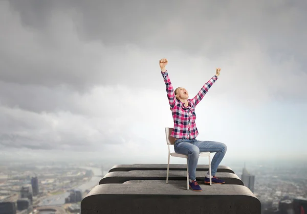 Woman celebrating success — Stock Photo, Image