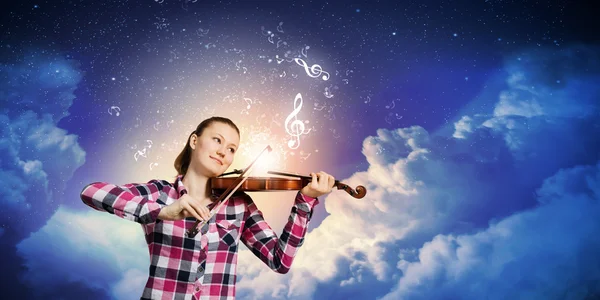 Lány hegedűművész — Stock Fotó