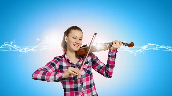 Young woman playing violin — Stock Photo, Image