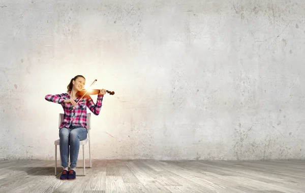 Violinista niña — Foto de Stock