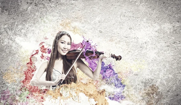 Violinista mujer — Foto de Stock