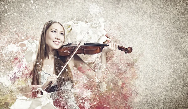 Woman violinist — Stock Photo, Image