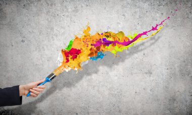 el fırça sıçraması ile tutarak