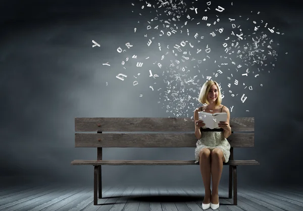 Girl with book — Stock Photo, Image