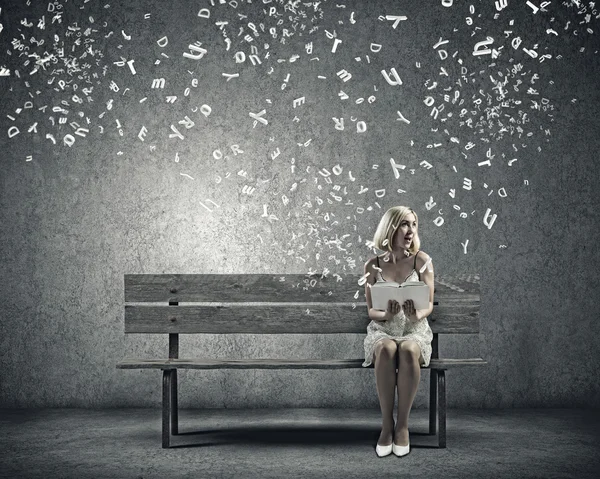 Girl with book — Stock Photo, Image