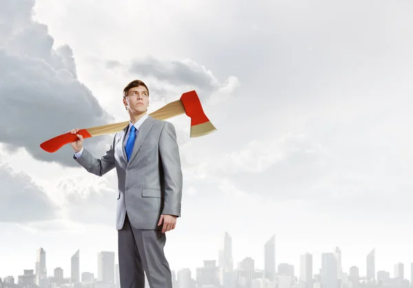 Man with axe — Stock Photo, Image