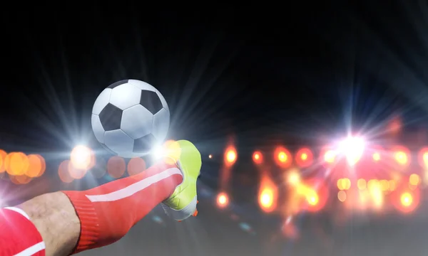 Pontapé de futebol — Fotografia de Stock