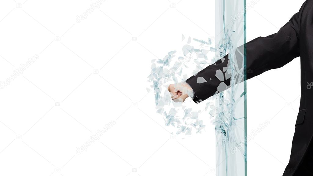 Man breaking glass — Stock Photo © SergeyNivens 52983559