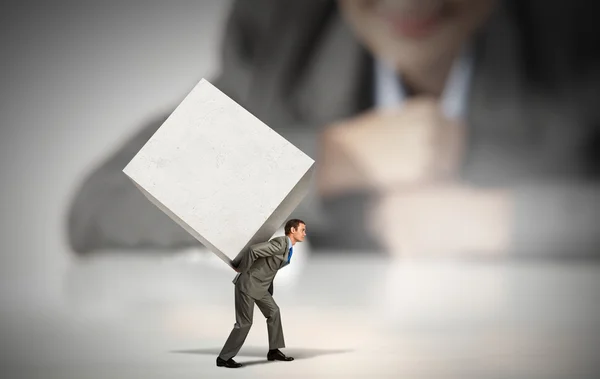 Man with cube — Stock Photo, Image