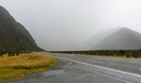 Nouvelle-Zélande Alpes et route — Photo