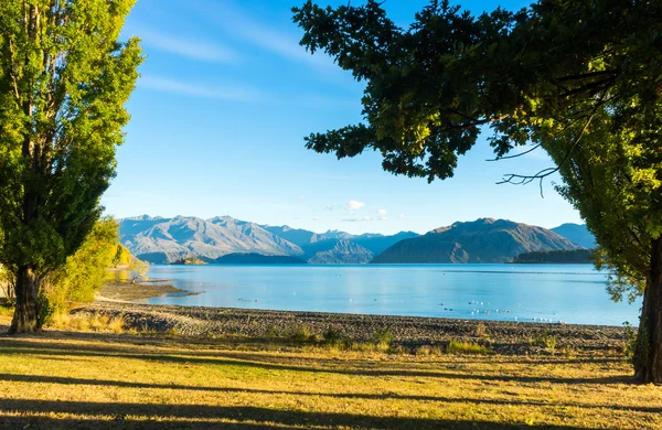 新西兰的阿尔卑斯山和湖 — 图库照片