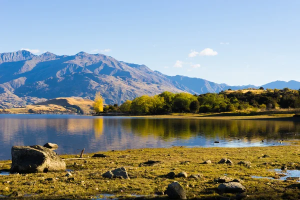 Nový Zéland Alpy a jezero — Stock fotografie