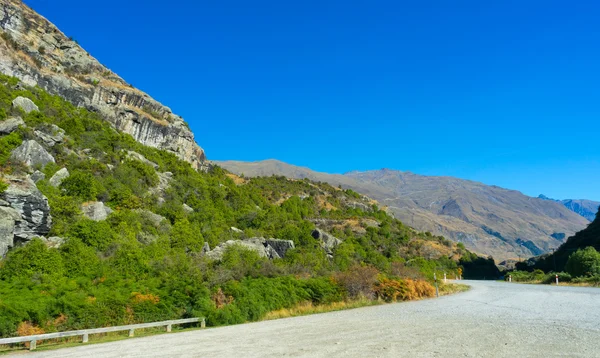 New Zealand alps and road — Stock Photo, Image