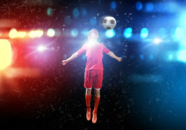 Football player on stadium — Stock Photo, Image