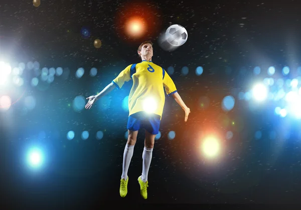 Calcio calciatore palla — Foto Stock
