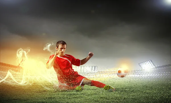 Football player on stadium — Stock Photo, Image
