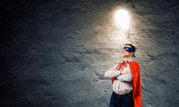 Jonge ervan overtuigd superman — Stockfoto