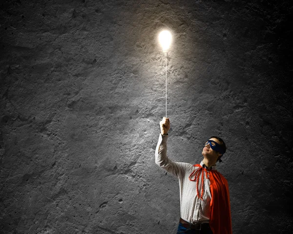 Young confident superman — Stock Photo, Image