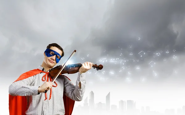 Superman jouant du violon — Photo