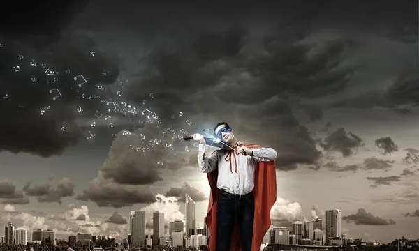 Superman jouant du violon — Photo