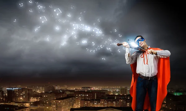 Superman jouant du violon — Photo