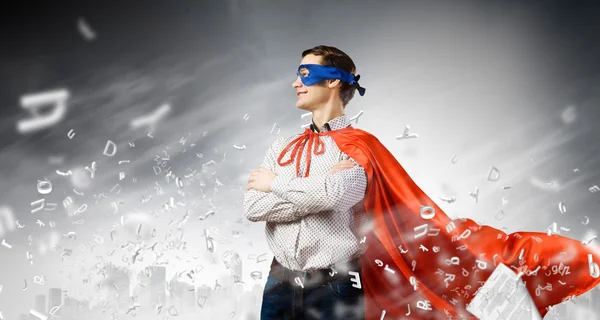 Man met superman masker en cape — Stockfoto