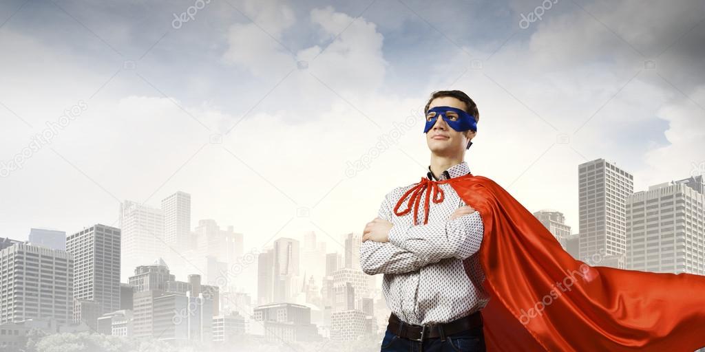 Confident superhero